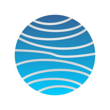 Uranüs Düz Gradyan Vektör Simgesi Tasarımı