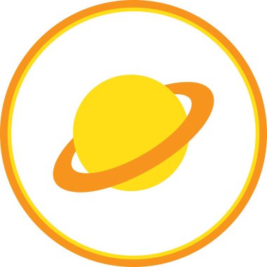 Satürn Düz Çember Vektör Simgesi Tasarımı