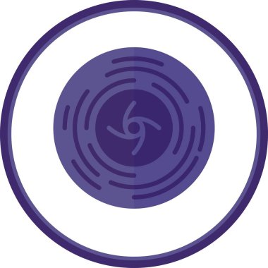 Kara Delik Düz Çember Vektör Simgesi Tasarımı