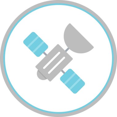 Uydu Düz Çember Vektör Simgesi Tasarımı