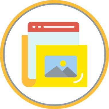 Web Galerisi Düz Çember Vektör Simgesi Tasarımı