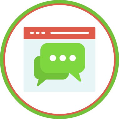 Web Sohbeti Düz Çember Vektör Simgesi Tasarımı