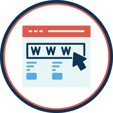 Web sitesi Düz Çember Vektör Simgesi Tasarımı