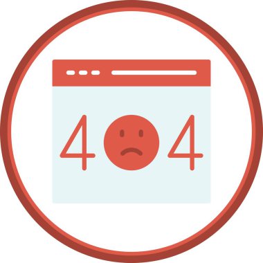 Web Hatası Düz Çember Vektör Simgesi Tasarımı