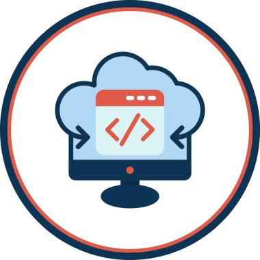 Sunucu Düz Çember Vektör Simgesi Tasarımı