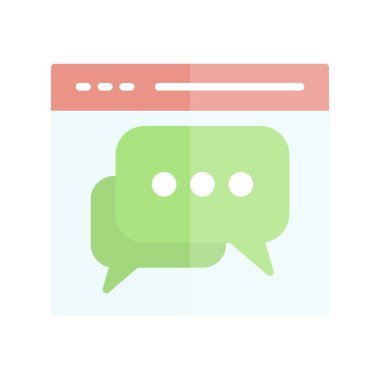 Web Sohbeti Düz Işık Vektörü Simgesi Tasarımı