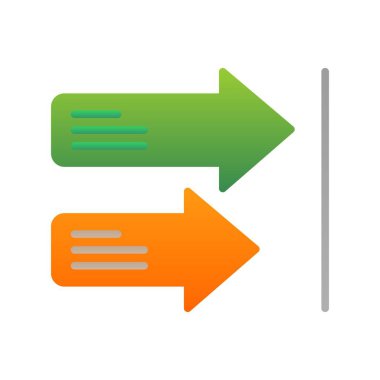 Sağ Oklar Düz Gradyan Vektör Simgesi Tasarımı