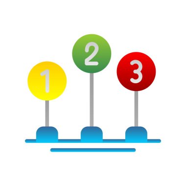 Sayılar Düz Gradyan Vektör Simgesi Tasarımı