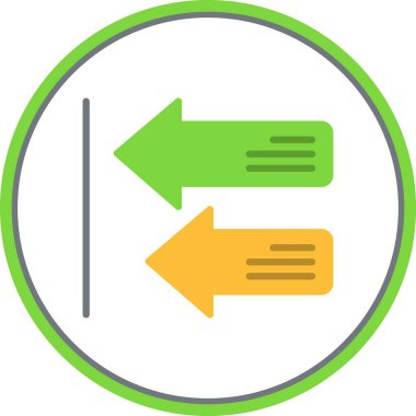 Sol Oklar Düz Çember Vektör Simgesi Tasarımı