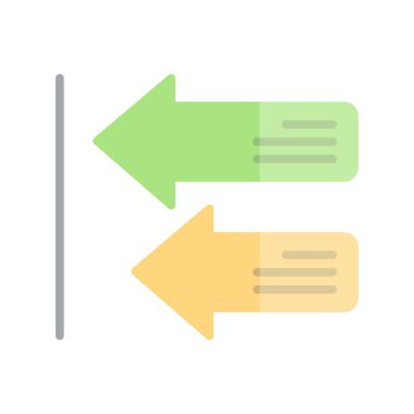 Sol Oklar Düz Işık Vektörü Simgesi Tasarımı