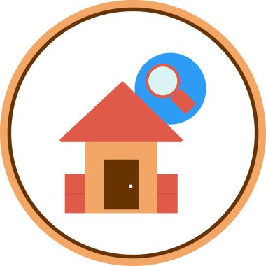 Ev Aranıyor Düz Çember Vektör Simgesi Tasarımı