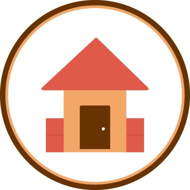 Ev Düz Çember Vektör Simgesi Tasarımı