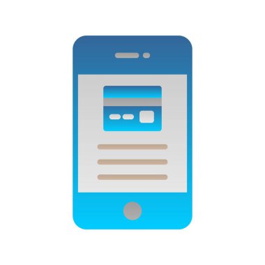 Kredi Kartı Düz Gradyan Vektör Simgesi Tasarımı