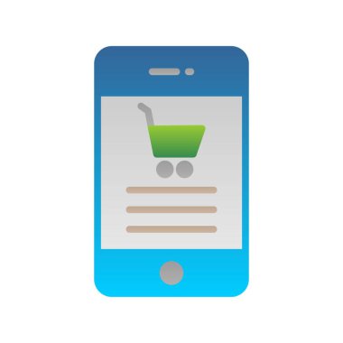 Trolly Düz Gradyan Vektör Simgesi Tasarımı