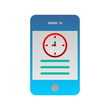 Saat Düz Gradyan Vektör Simgesi Tasarımı