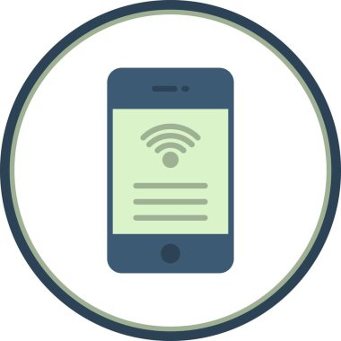 Wifi Düz Çember Vektör Simgesi Tasarımı