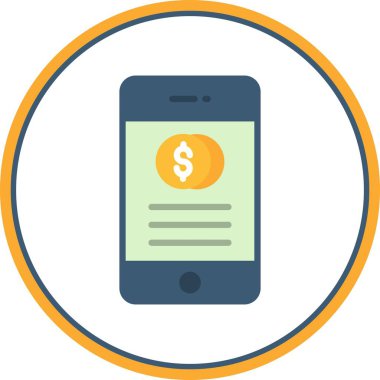 Para Düz Çember Vektör Simgesi Tasarımı