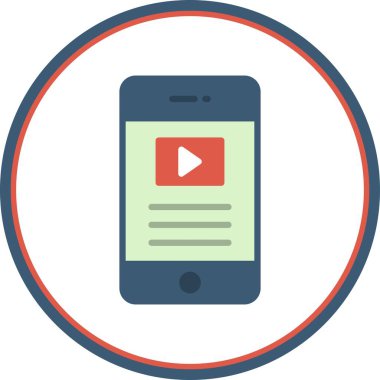 Video Düz Çember Vektör Simgesi Tasarımı