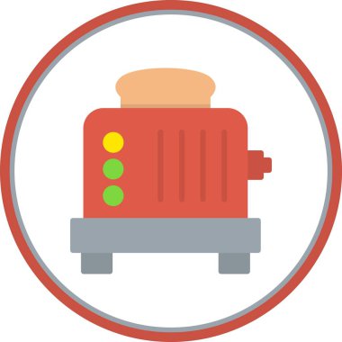 Ekmek Tost Makinası Düz Çember Vektör Simgesi Tasarımı