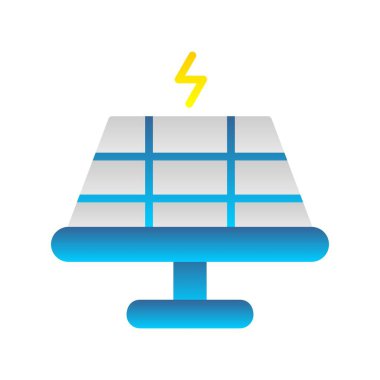 Güneş Hücresi Düz Gradyan Vektör Simgesi Tasarımı