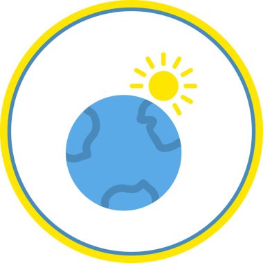 Güneş Düz Çemberi Vektör Simgesi Tasarımı