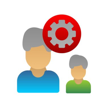  Yönetim Düz Gradyan Vektör Simgesi Tasarımı