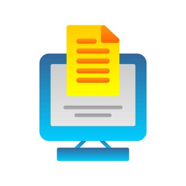 Dosya Düz Gradyan Vektör Simgesi Tasarımı