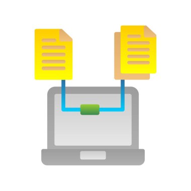 Belge Düz Gradyan Vektör Simgesi Tasarımı