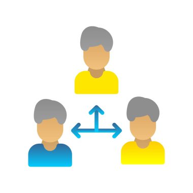 Takım Çalışması Düz Gradyan Vektör Simgesi Tasarımı