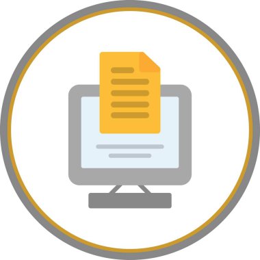 Dosya Düz Çember Vektör Simgesi Tasarımı