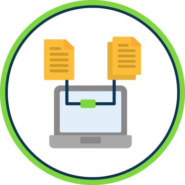 Belge Düz Çember Vektör Simgesi Tasarımı