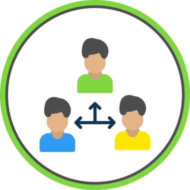 Takım çalışması Düz Çember Vektör Simgesi Tasarımı