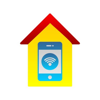 Ev Düz Gradyan Vektör Simgesi Tasarımı