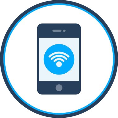 Mobil Düz Çember Vektör Simgesi Tasarımı