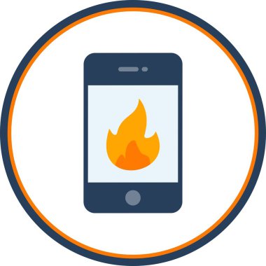 Düz Çember Vektör Simgesi Tasarımı 'nı Ateşle