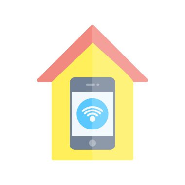 Ev Düz Işık Vektörü Simgesi Tasarımı