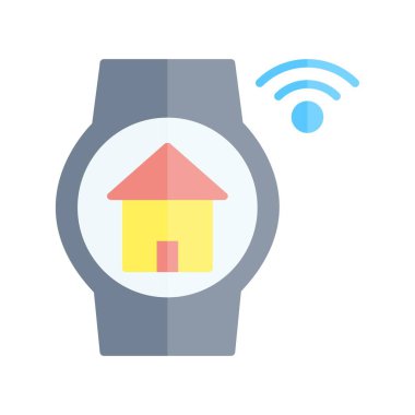 Akıllı Smartwatch Düz Işık Vektörü Simgesi Tasarımı