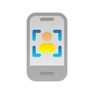 Selfie Düz Gradyan Vektör Simgesi Tasarımı