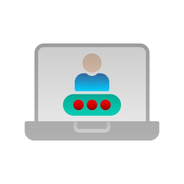 Parola Düz Gradyan Vektör Simgesi Tasarımı