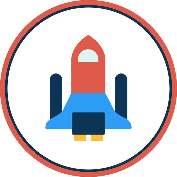 Shuttle Flat Circle Vector Icon Desig — Stock Vector