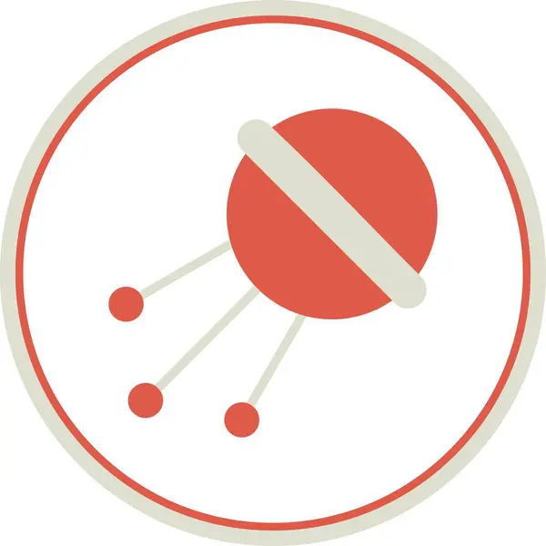 Sputnik Flat Circle Vector Icon Desig — Stockvektor