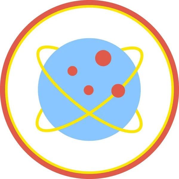 Planeten Flat Circle Vector Icon Desig — Stockvektor