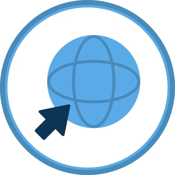 Online Globe Flat Circle Vector Icon Design — Stockový vektor