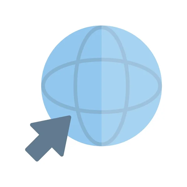 Online Globe Flat Light Vector Icon Design — Stockový vektor