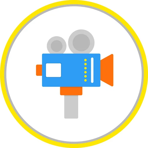 Videokamera Flat Circle Vector Icon Desig — Stockvektor