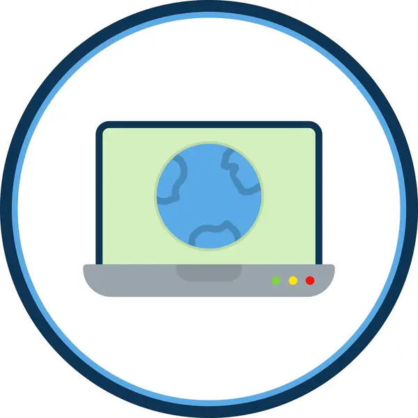 Laptop Flat Circle Vector Icon Desig — Stock Vector