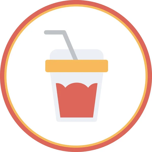 Soft Drink Flat Circle Vector Icon Desig — Stockvektor