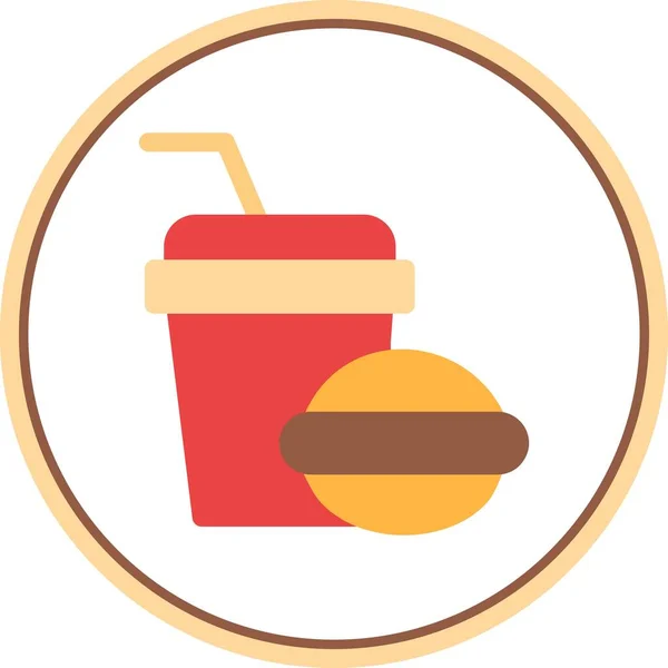 Fast Food Flat Circle Vector Icon Desig — Archivo Imágenes Vectoriales