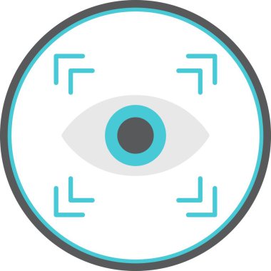 Göz Tarayıcı Düz Çember Vektör Simgesi Tasarımı