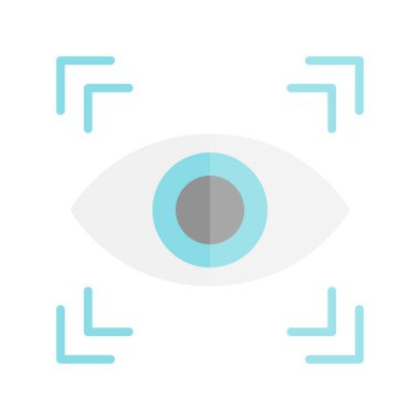 Göz Tarayıcı Düz Işık Vektörü Simgesi Tasarımı